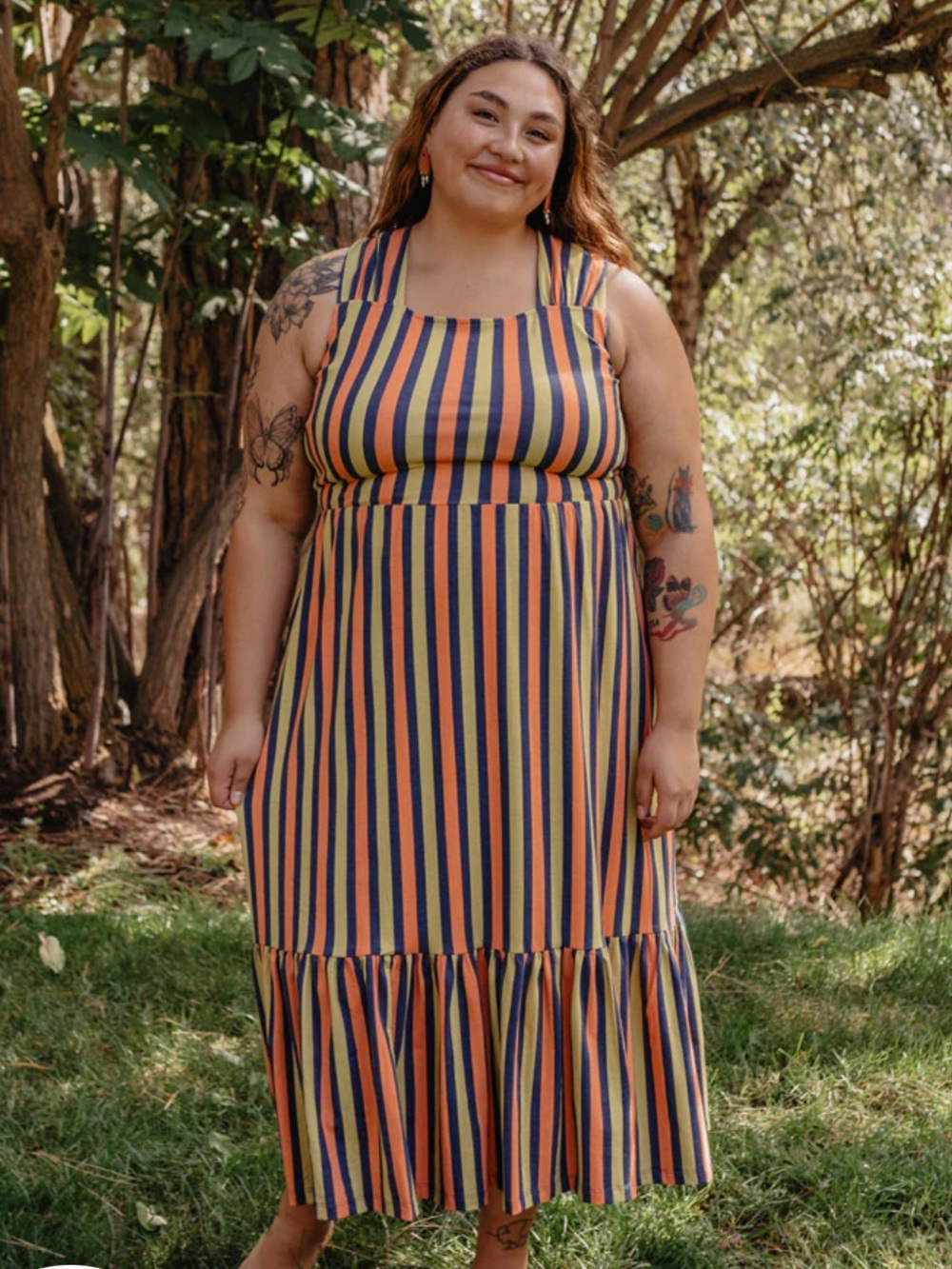 Mata Traders Striped Opal Maxi Dress in 1X